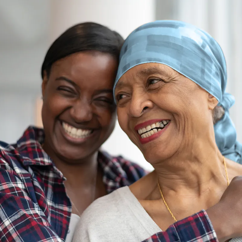 A young woman hugging her relative