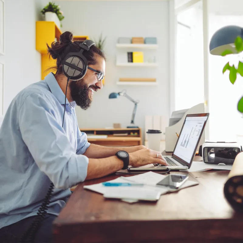 A man working from home. 