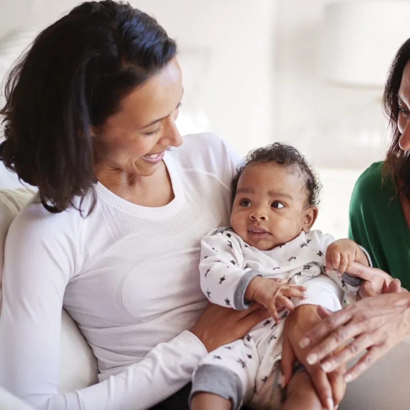 A mother, grandmother and infant.