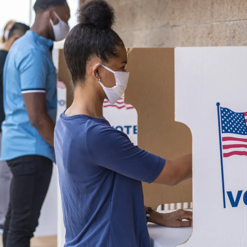 People voting on Election Day.