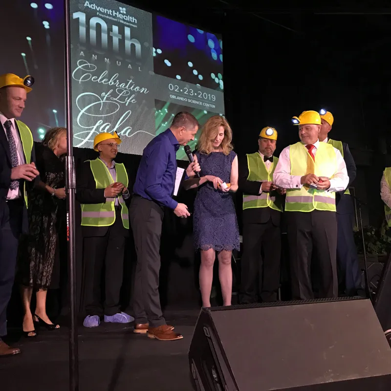 Speakers on stage at the 10th annual Celebration of Life Gala. 