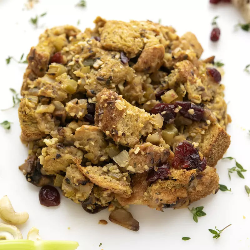 Mound of stuffing on a white surface