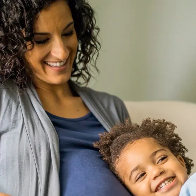 Joyful Mother and Daughter