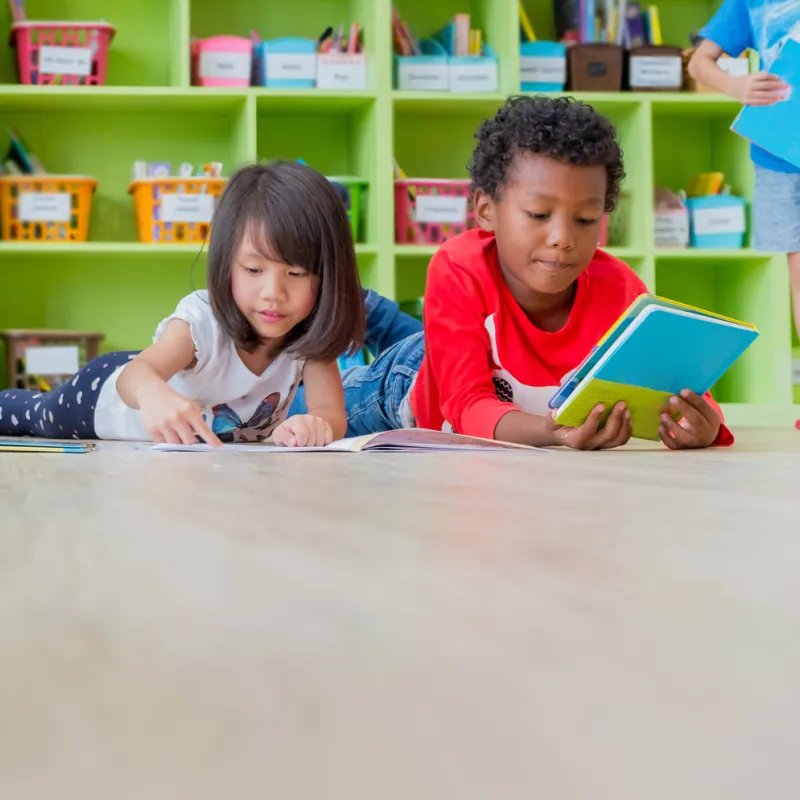 Kids in a Classroom Reading