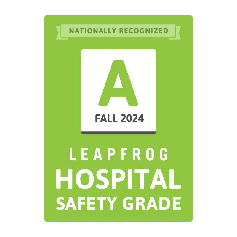 Leapfrog A Grade Hospital Safety Grade Fall 2024 logo.