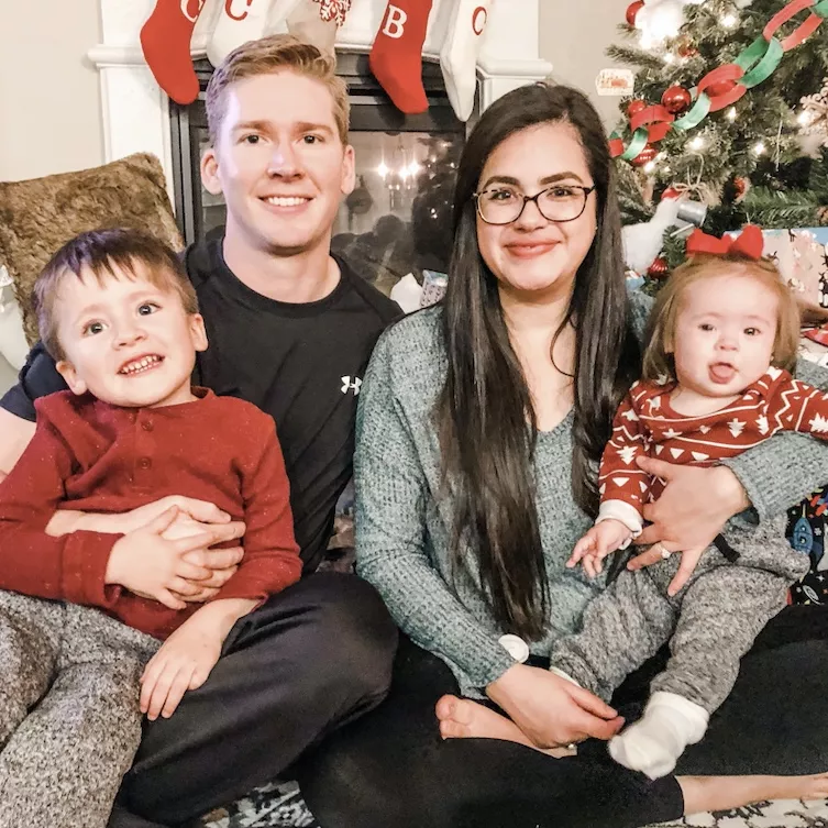 Josephine with her family at Christmas