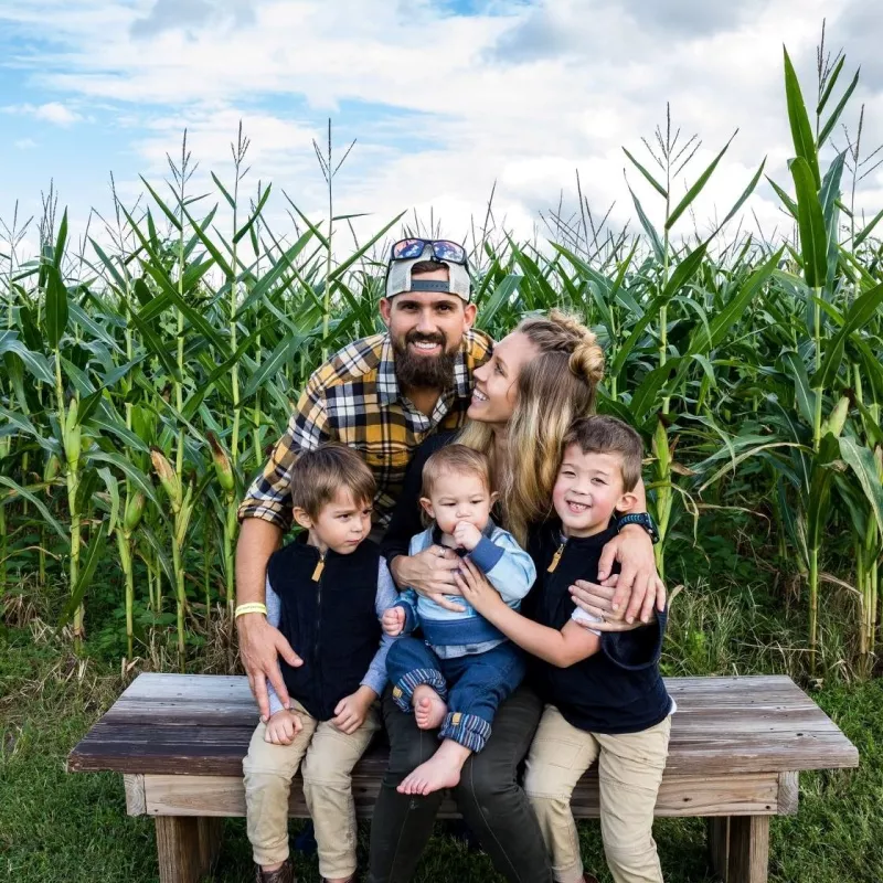 Steph with her husband and their 3 boys