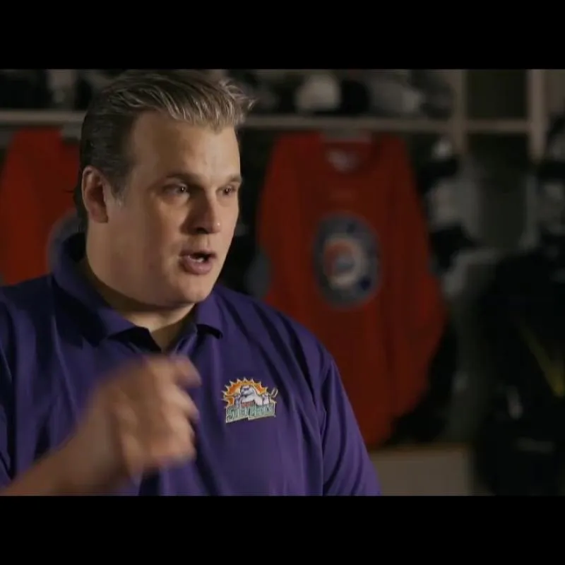 Head Coach of the Solar Bears, Drake Berehowsky.