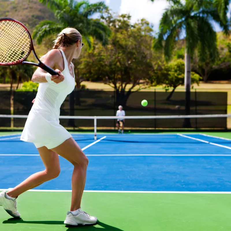 Woman playing tennis