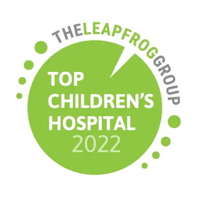 Leapfrog Top Children's Hospital Award 2022 for patient safety