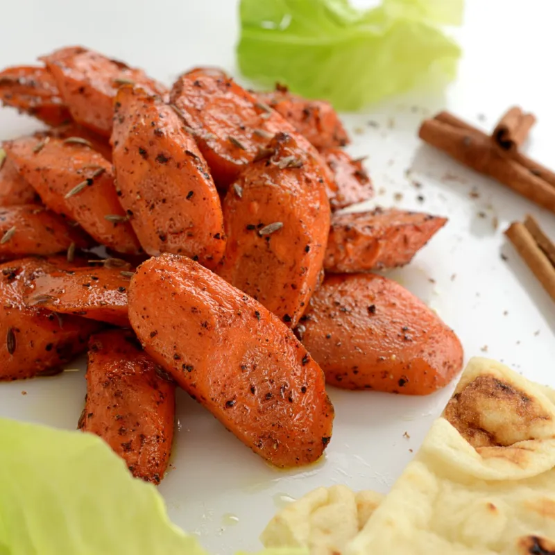 Vegetable dish including cumin roasted carrots