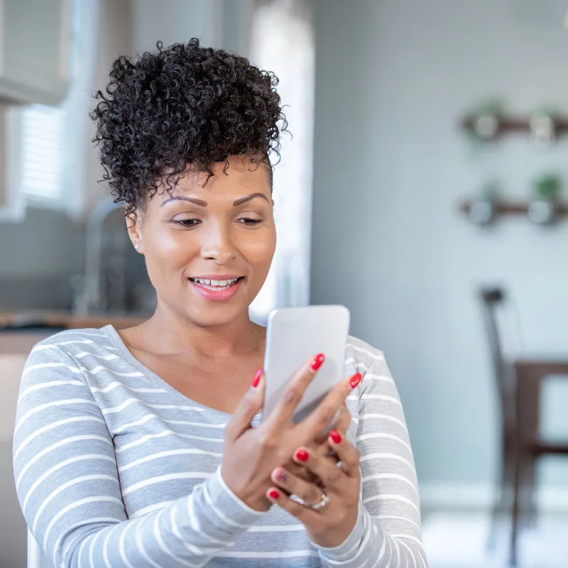 Woman on a video call.