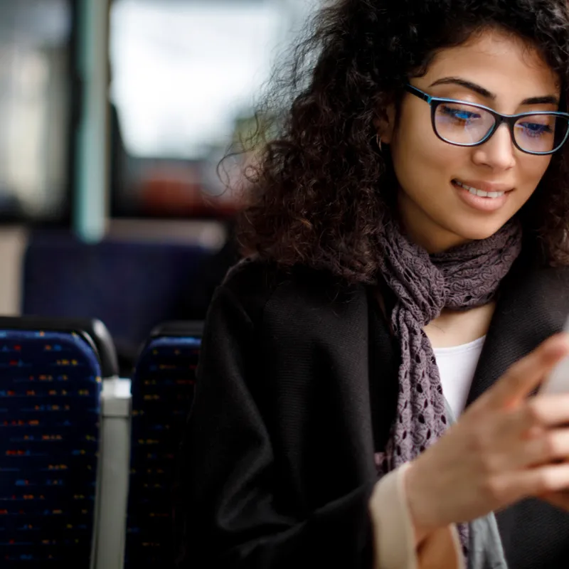 Woman using a smart phone.