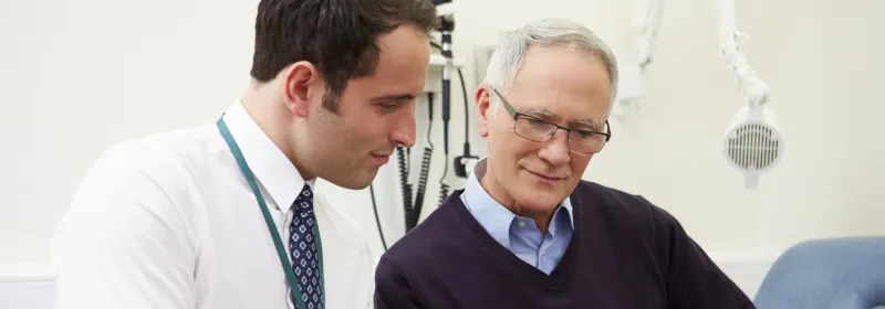 Man at colonoscopy appointment 