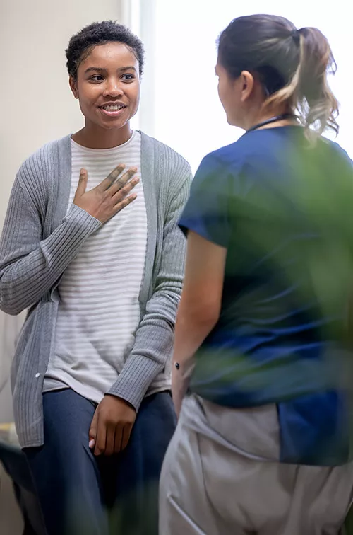 Woman Talksing with a Provider