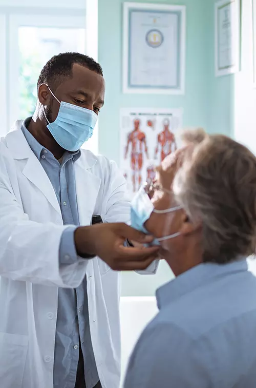 A patient visiting his doctor. 