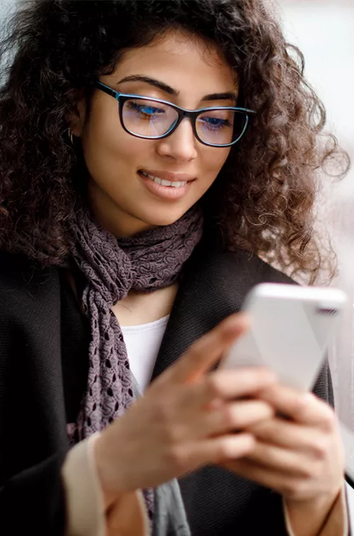 Woman using a smart phone.