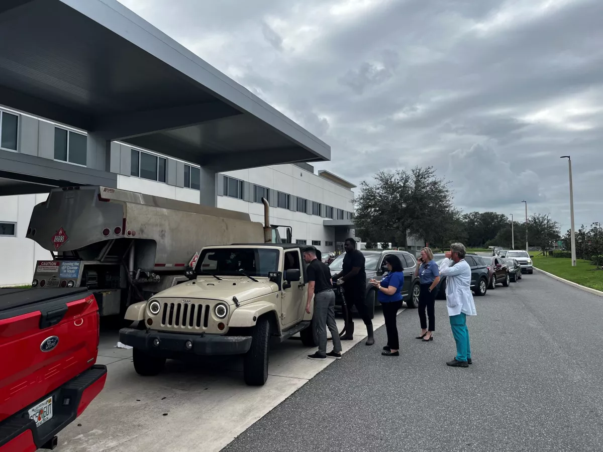 Team members about to receive gas at AdventHealth Wauchula.