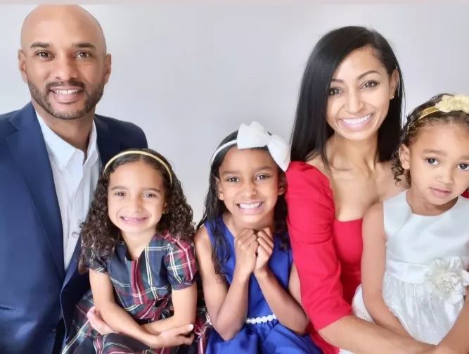 Maycock with his wife and three daughters