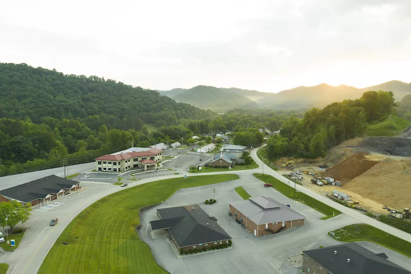 An arial shot of AdventHealth Manchester.