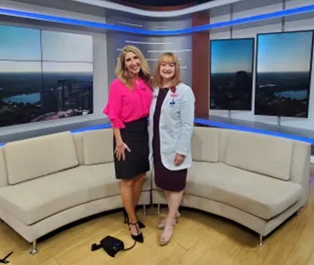 Amy Kaufeldt from Fox 35 and Dr. Lisa Minton