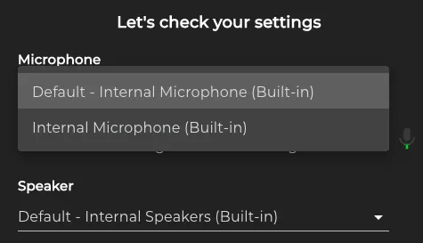 Select microphone 