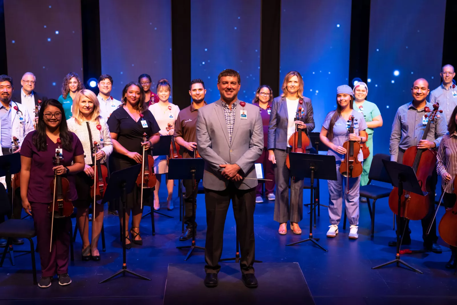 The AdventHealth employee orchestra gives a requiem performance.