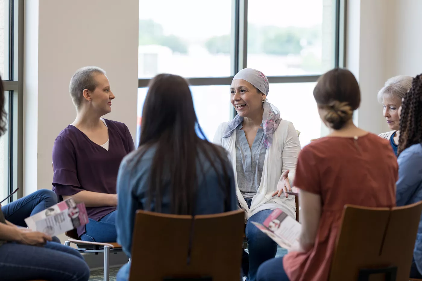 women supporting women with breast cancer in bosom buddies group