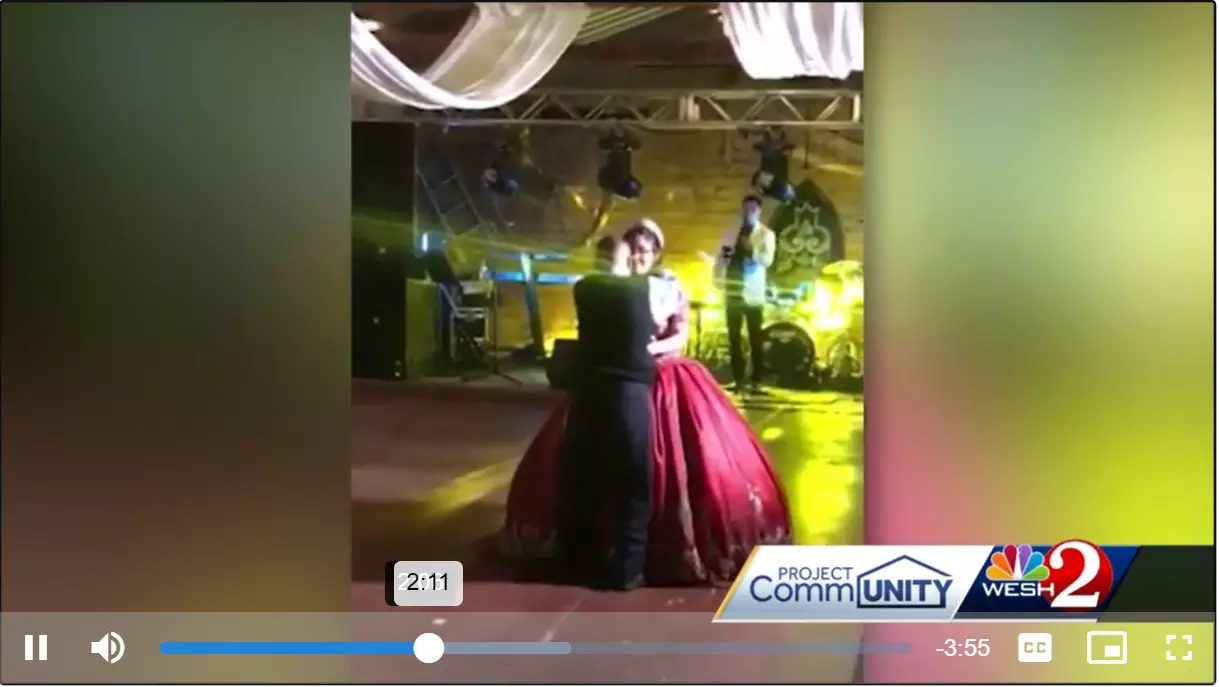 Patient Fermin Vazquez dances with his daughter.