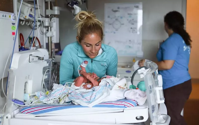 Missy and Leo in the NICU.