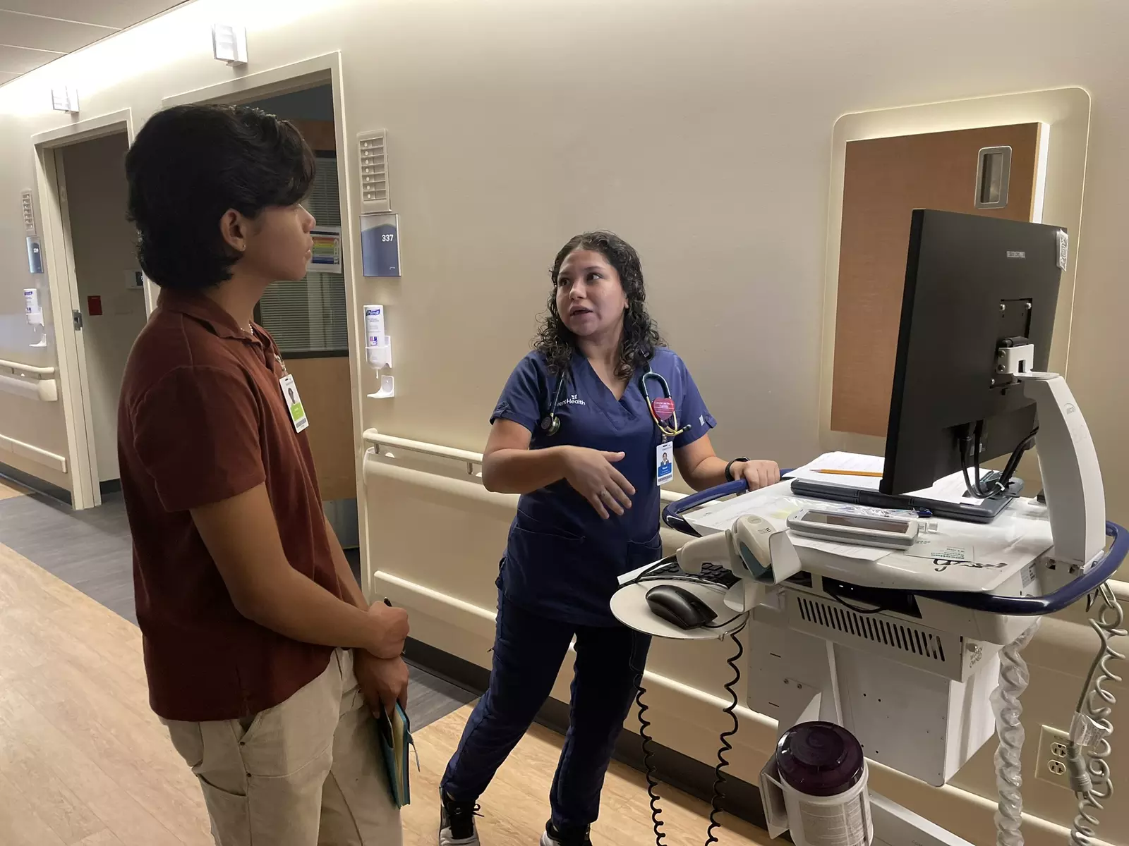 Patient Care Tech shadows AdventHealth DeLand team member