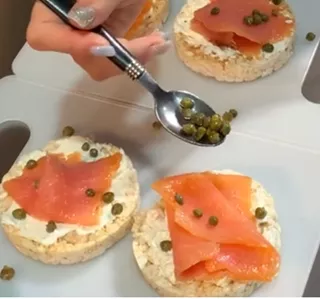 Smoked Salmon Rice Cakes