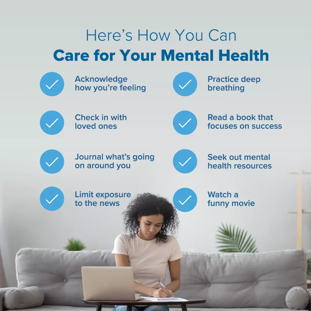 Infographic with mental health tips