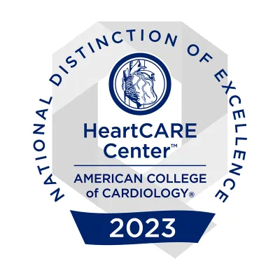 National Distinction of Excellence HeartCARE Center by the American College of Cardiology for 2023.